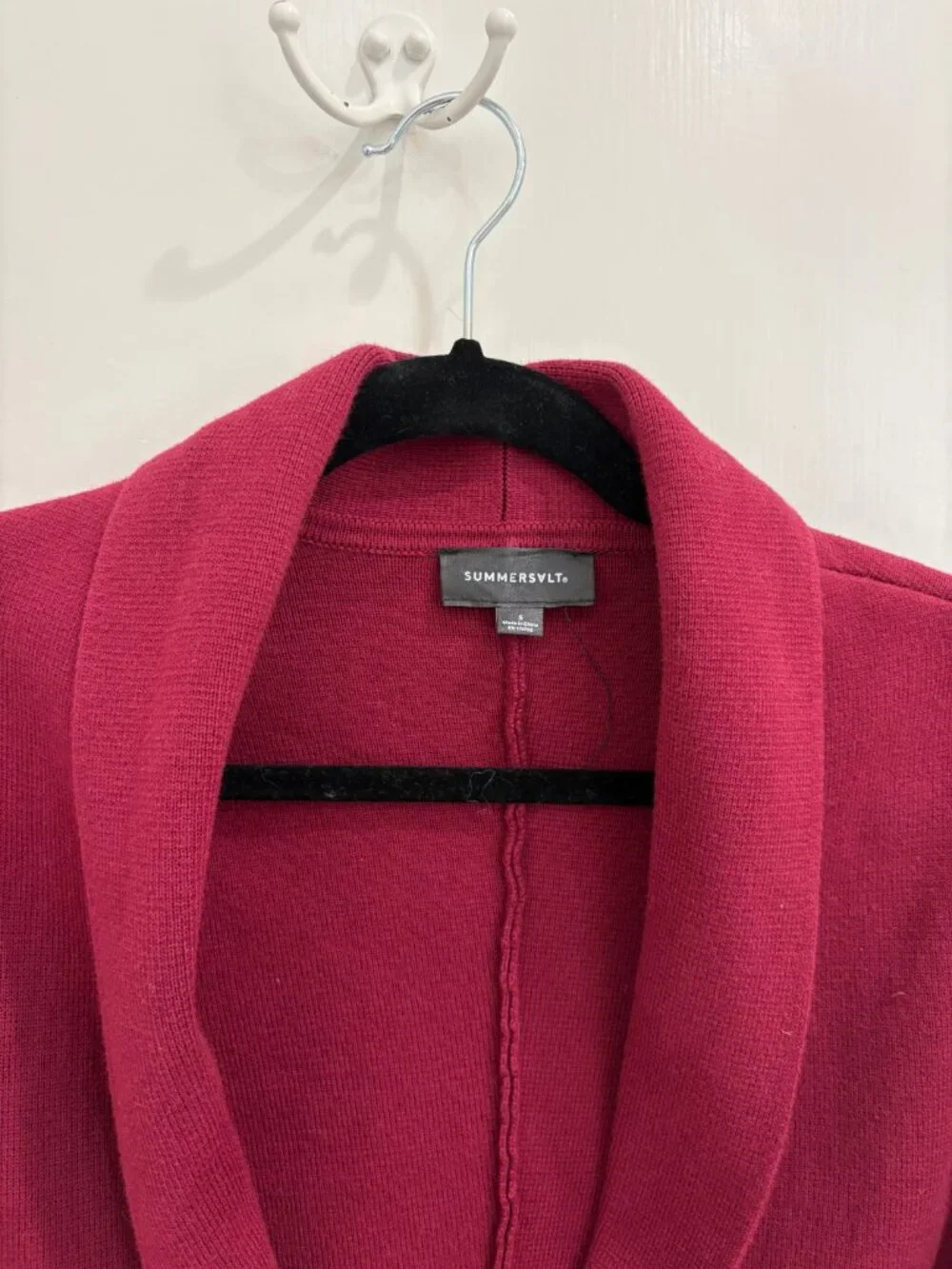 Summersalt Women's Dark Red Sweater Blazer in Organic Cotton Blend, Size S, EUC